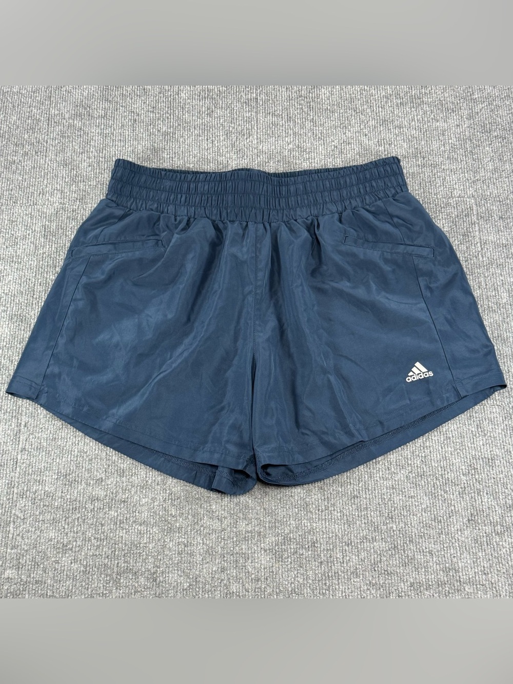 Adidas Golf Navy Pull On Shorts L Elastic Waist Breathable Performance Athletic